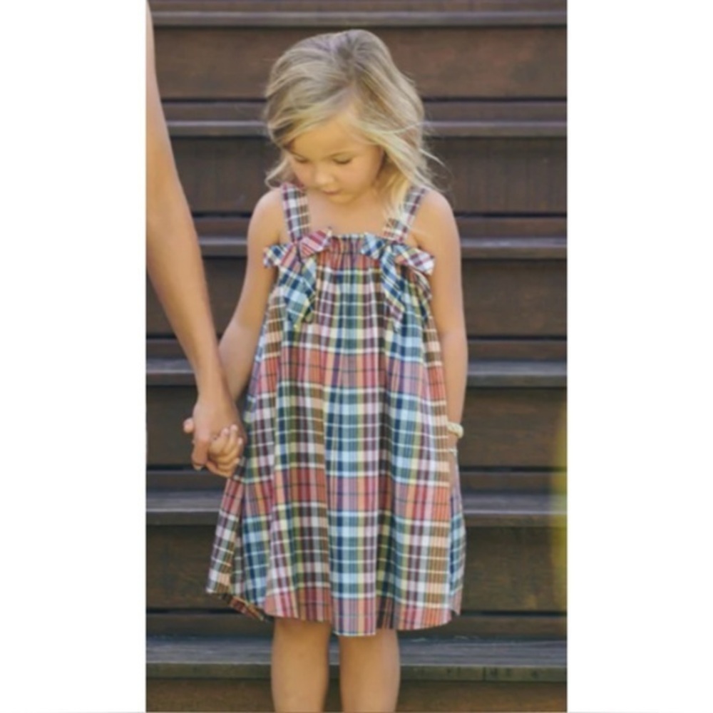 Pink Chicken Multicolor Plaid Classic Madras Emma Lou Dress Sz 10 Preppy Cottage